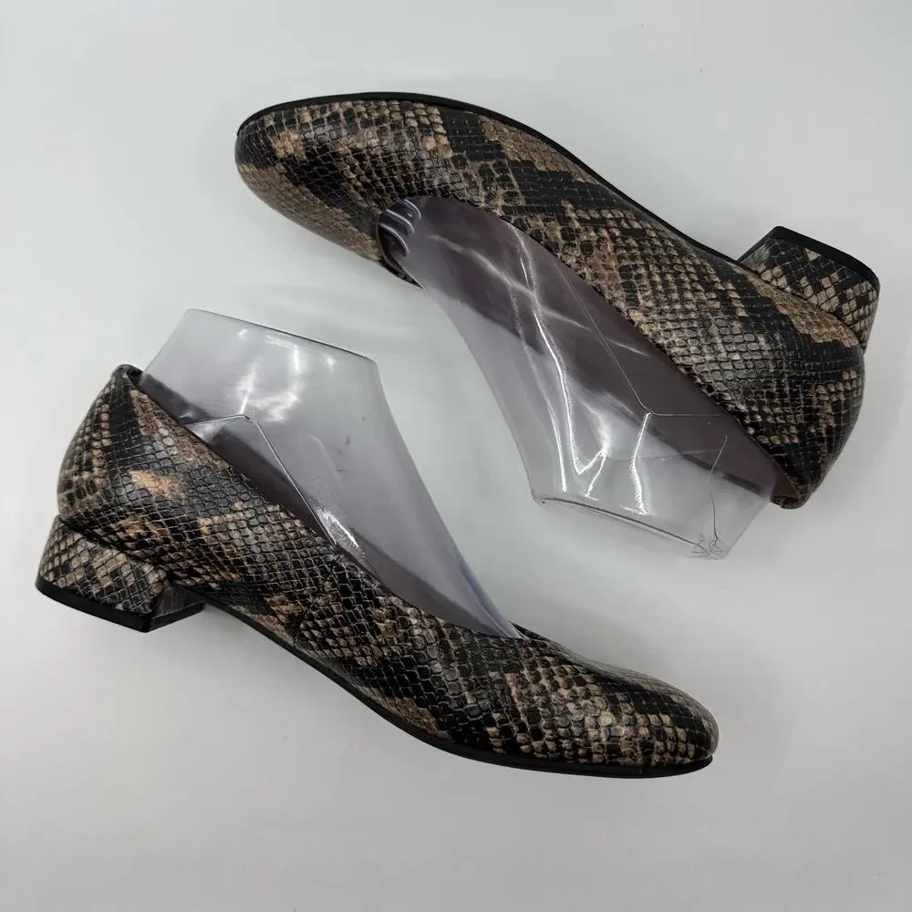 Easy Spirit Bell Snake Print Slip On Ballet Flats US 6.5-7 Leather Animal Print